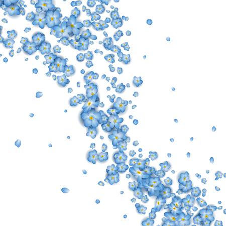 Blue Flying Flowersの写真素材