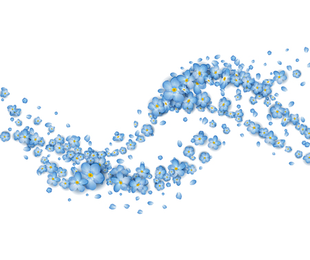 Blue Flying Flowersの写真素材