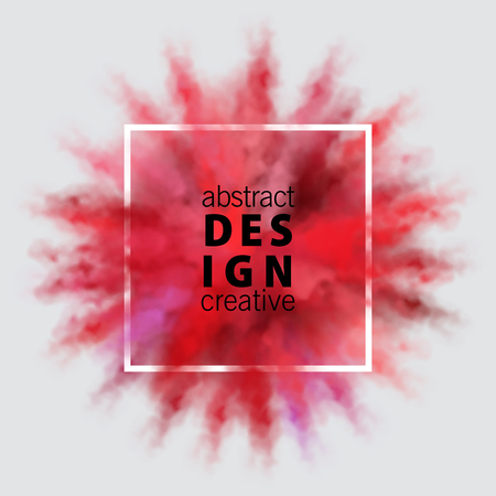 Vector watercolor banner. Abstract background of red powder explosion.のイラスト素材