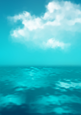 Sea vector background calm and clear. Marine panoramic landscapeのイラスト素材