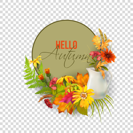 Artistic creative autumn card. Fall vector compositionのイラスト素材