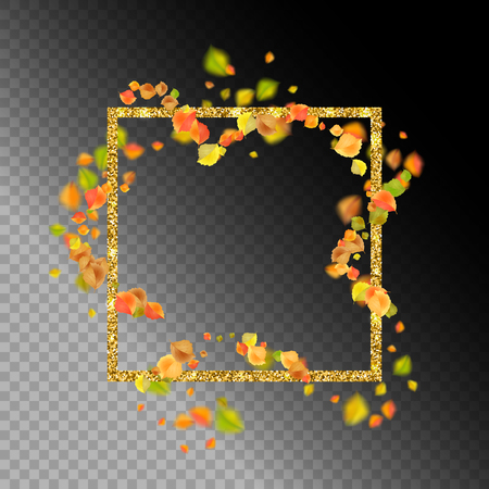 Autumn flying or falling off leaves. Vector abstract fall backgroundのイラスト素材