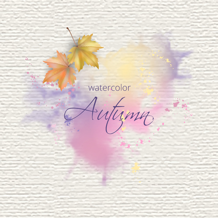 Autumn Watercolor Splashのイラスト素材