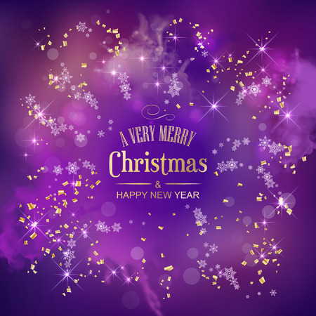 Abstract vector Christmas background snowflakes and flying serpentineのイラスト素材