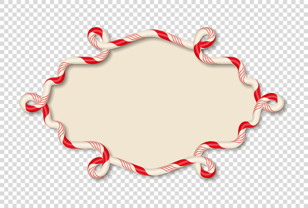 Christmas candy borders and frames. Christmas candy elements. Vector illustrationのイラスト素材