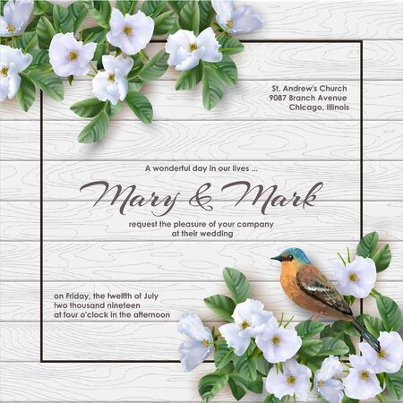 Floral Wedding Invitationのイラスト素材