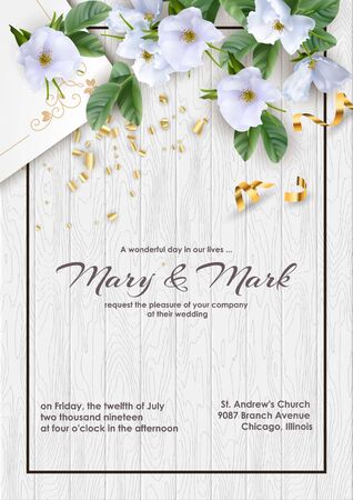 Floral Wedding Invitationのイラスト素材