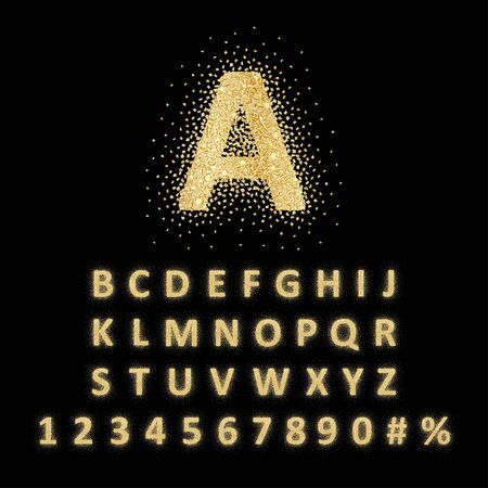Vector golden alphabetのイラスト素材