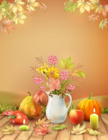 Autumn Season Posterのイラスト素材