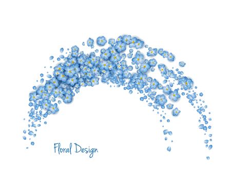 Blue Flying Flowersのイラスト素材