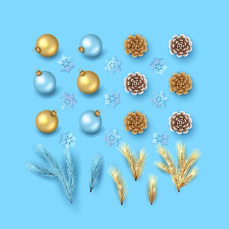 Set of Christmas Decorationsのイラスト素材