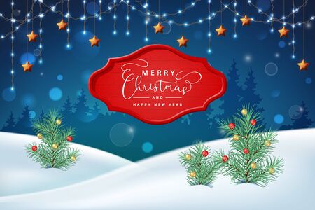 Christmas Holiday Winter Landscapeのイラスト素材