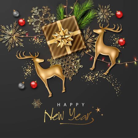 Christmas and New Year bannerのイラスト素材