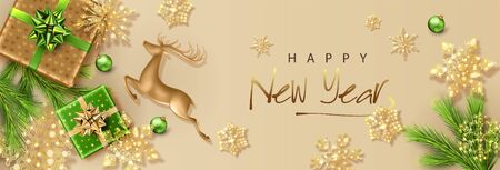 Christmas and New Year bannerのイラスト素材