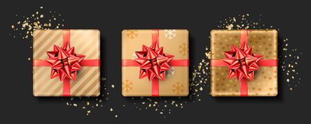 Set of Christmas Giftsの写真素材