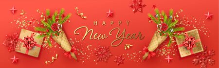 Holiday New Year Bannerのイラスト素材