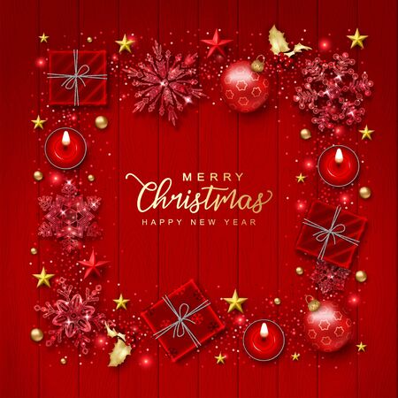 Christmas and New Year backgroundのイラスト素材