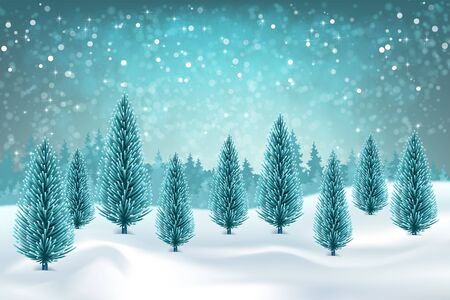 Snowy Winter Landscapeのイラスト素材