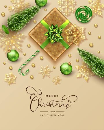 Christmas and New Year Posterのイラスト素材
