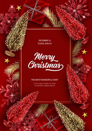 Christmas and New Year Posterのイラスト素材