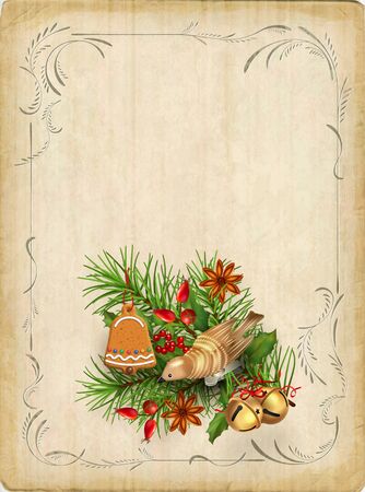Retro Christmas Cardのイラスト素材