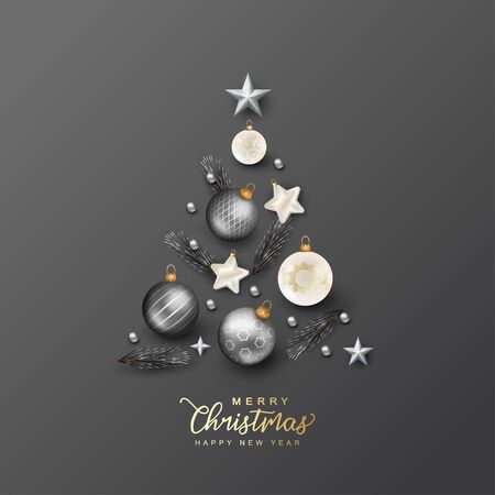 Christmas and New Year cardのイラスト素材