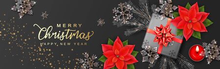 Christmas and New Year bannerのイラスト素材