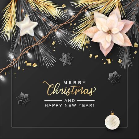Christmas and New Year bannerのイラスト素材