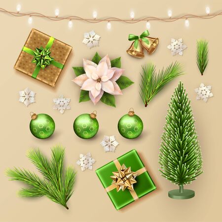 Christmas Items Setのイラスト素材