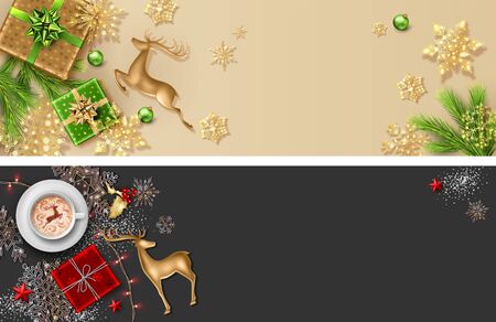 Set jf Christmas Bannersの写真素材