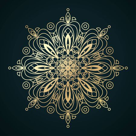Golden mandala patternのイラスト素材