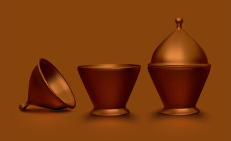 Set of copper dishesのイラスト素材