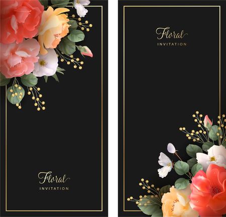 Greeting card with rosesのイラスト素材