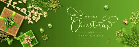 Christmas and New Year bannerのイラスト素材