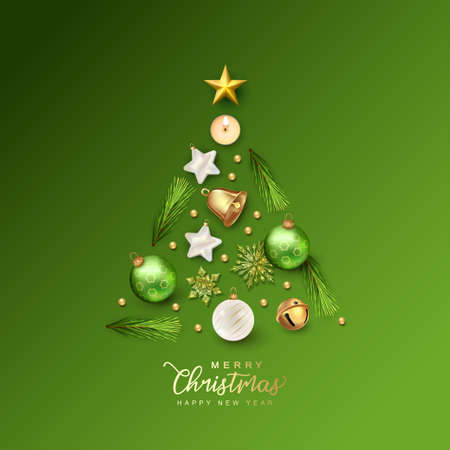 Christmas and New Year cardのイラスト素材