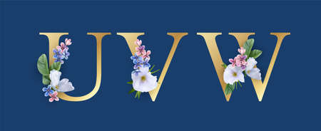 Floral Alphabet Fontのイラスト素材