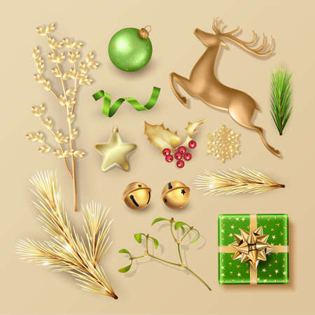Christmas Items Setのイラスト素材