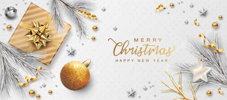 Christmas and New Year bannerのイラスト素材