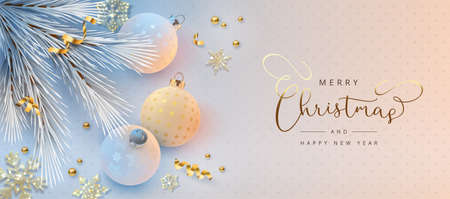 Christmas and New Year bannerのイラスト素材