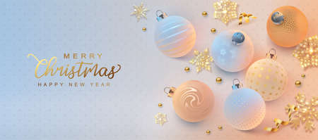 Christmas and New Year bannerのイラスト素材