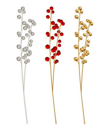 Set of Twigs with Berriesのイラスト素材