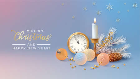 Christmas and New Year backgroundのイラスト素材