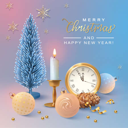 Christmas and New Year backgroundのイラスト素材