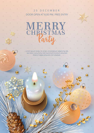 Christmas and New Year Posterのイラスト素材