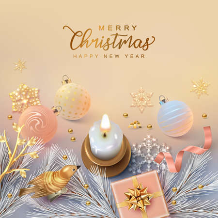 Christmas and New Year Cardのイラスト素材
