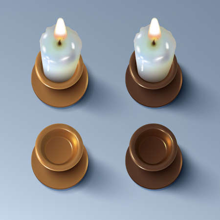Realistic Burning Candleのイラスト素材