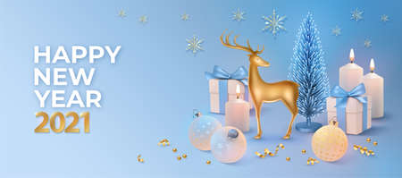 Christmas and New Year holidays bannerのイラスト素材