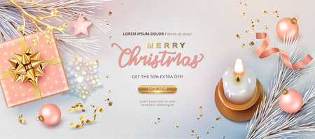Christmas and New Year Sale Bannerのイラスト素材