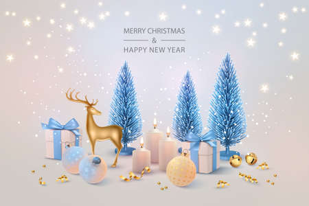 Christmas and New Year holidays bannerのイラスト素材