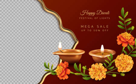 Diwali Festival Sale Bannerのイラスト素材